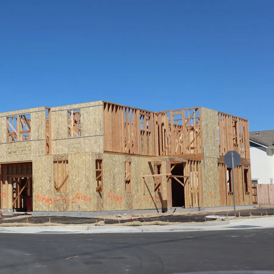 New wood-framed homes under construction
